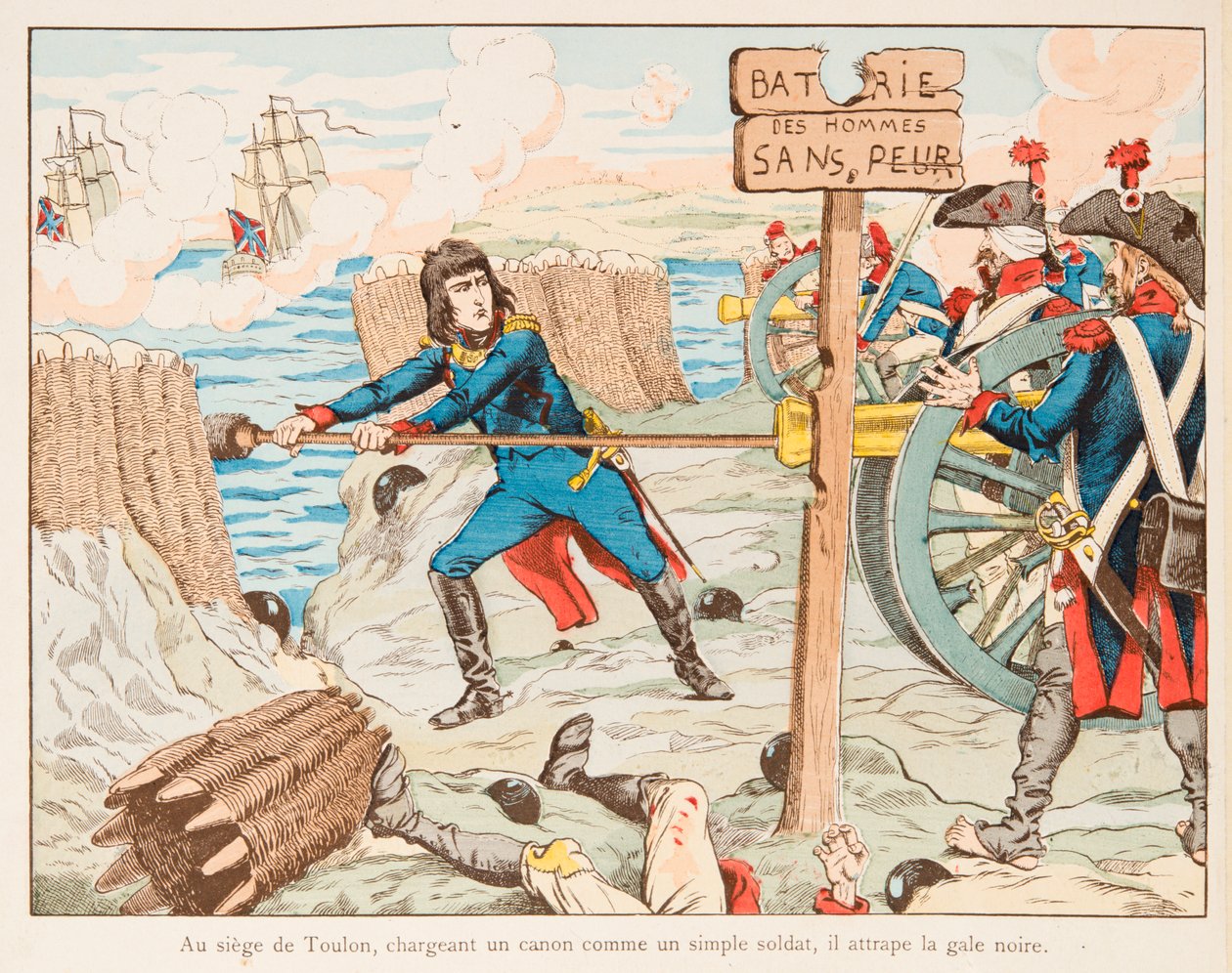 Jacques Marie Gaston Onfroy de Breville dit JOB (1858-1931) - O próprio Napoleão Bonaparte carregou a arma para os tambores dos destemidos na sede de Toulon em 1793, Coleção Privada de pseudonym for Onfray de Breville Jacques Job