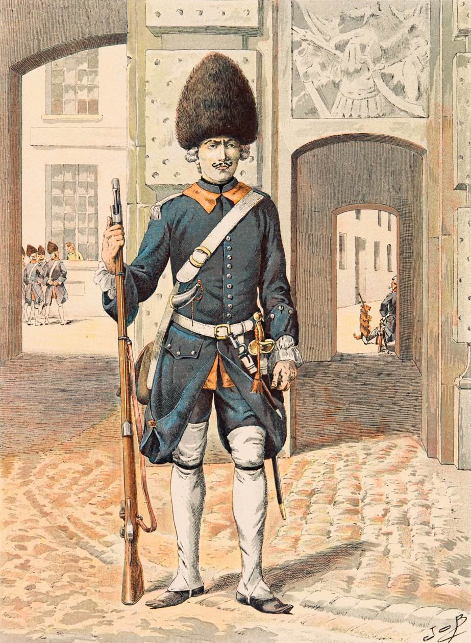 Jacques Marie Gaston Gaston Onfroy de Breville dit JOB (1858-1931) - Forfait das tropas francesas em todos os momentos: 8º Regimento da Guarda Real (1815), Coleção Privada de pseudonym for Onfray de Breville Jacques Job
