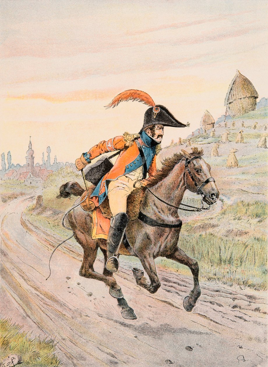 Jacques Marie Gaston Gaston Onfroy de Breville dit JOB (1858-1931) - Forfait das tropas francesas em todos os momentos: Courier du Prince de Neuchatel sob o Primeiro Império, Coleção Privada de pseudonym for Onfray de Breville Jacques Job