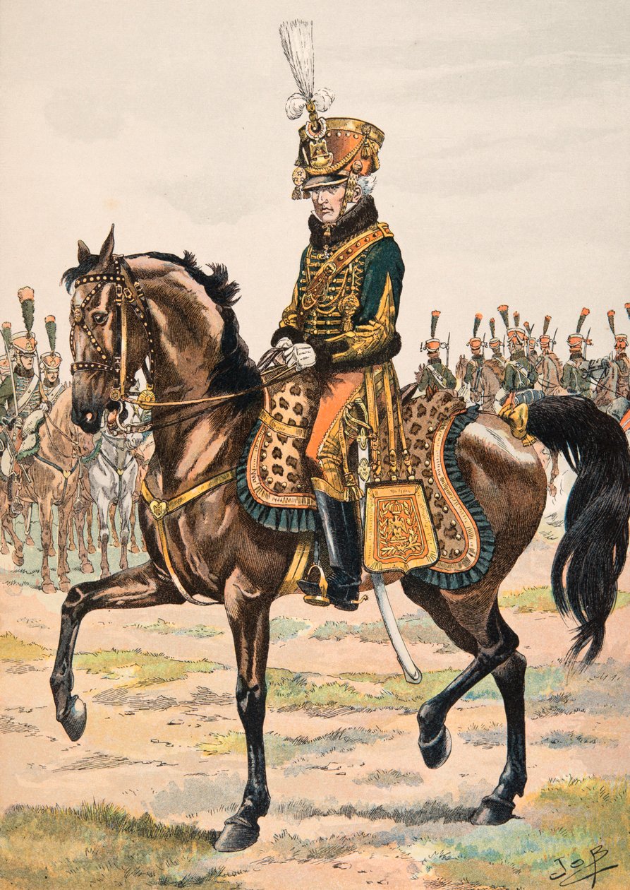Jacques Marie Gaston Gaston Onfroy de Breville dit JOB (1858-1931) - Forfait das tropas francesas em todos os momentos: General comandando um dos regimentos da Guarda de Honra em 1813, Coleção Privada de pseudonym for Onfray de Breville Jacques Job