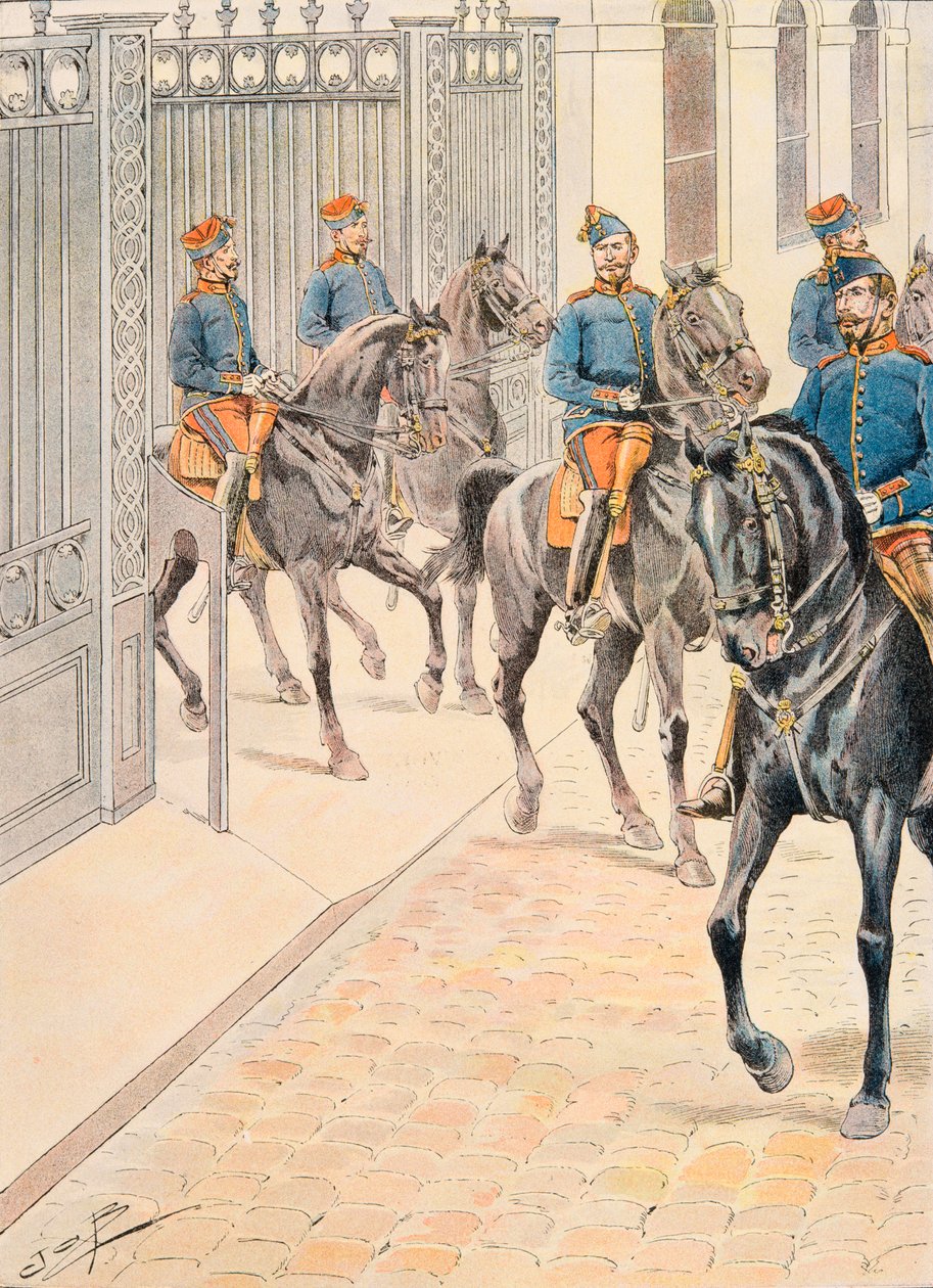 Jacques Marie Gaston Gaston Onfroy de Breville dit JOB (1858-1931) - Forfait das tropas francesas em todos os momentos: Hundred Gardes (Segundo Império), Coleção Privada de pseudonym for Onfray de Breville Jacques Job