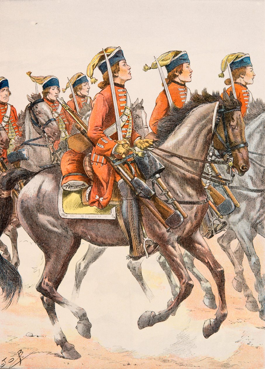 Jacques Marie Gaston Gaston Onfroy de Breville dit JOB (1858-1931) - Forfait das tropas francesas em todos os momentos: Beauffremont Dragons 1759, Coleção Privada de pseudonym for Onfray de Breville Jacques Job