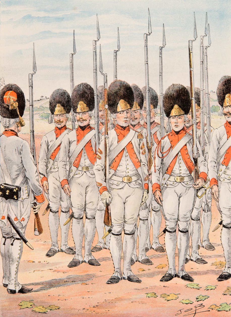 Jacques Marie Gaston Gaston Onfroy de Breville dit JOB (1858-1931) - Forfait das tropas francesas em todos os momentos: Grenadiers of the Regiment of Orleans Infanterie (1765 - 1775), Coleção Privada de pseudonym for Onfray de Breville Jacques Job