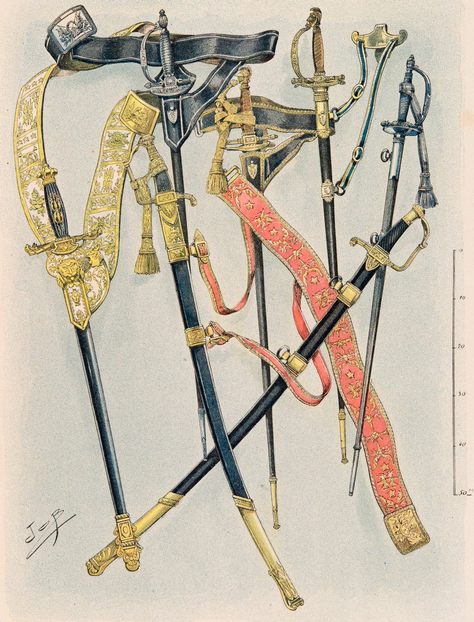 Jacques Marie Gaston Gaston Onfroy de Breville dit JOB (1858-1931) - Forfait das tropas francesas em todos os momentos: As armas dos Estados Maiores, regulamento do Ano XII, Coleção Privada de pseudonym for Onfray de Breville Jacques Job