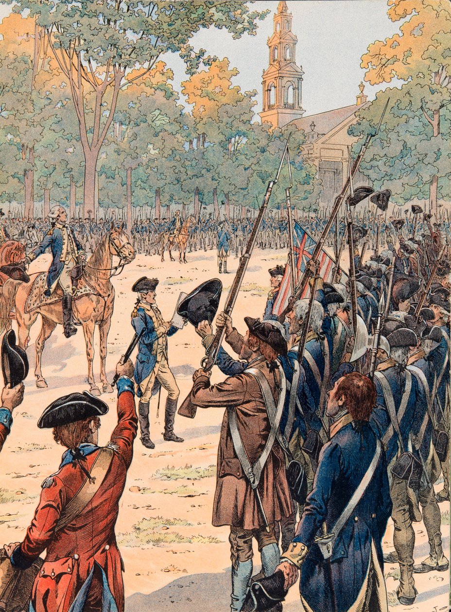 Jacques Marie Gaston Onfroy de Breville dit JOB (1858-1931) - Leitura da declaração de independência perante o exército, na presença de Georges Washington em 9 de julho de pseudonym for Onfray de Breville Jacques Job