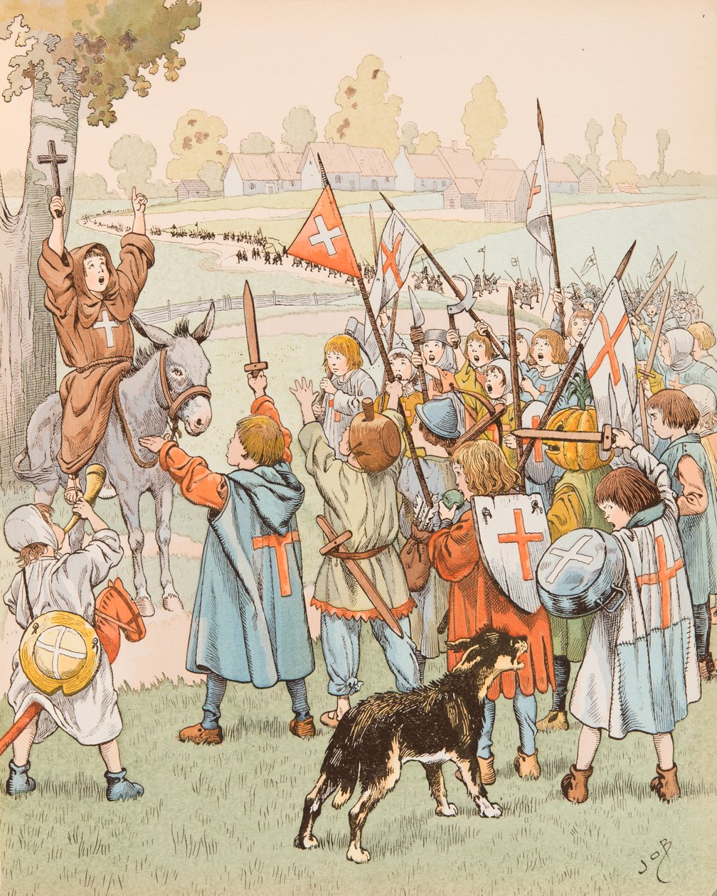 Jacques Marie Gaston Onfroy de Breville dit JOB (1858-1931) - A Cruzada das Crianças em Jerusalém em 1212, Coleção Particular de pseudonym for Onfray de Breville Jacques Job