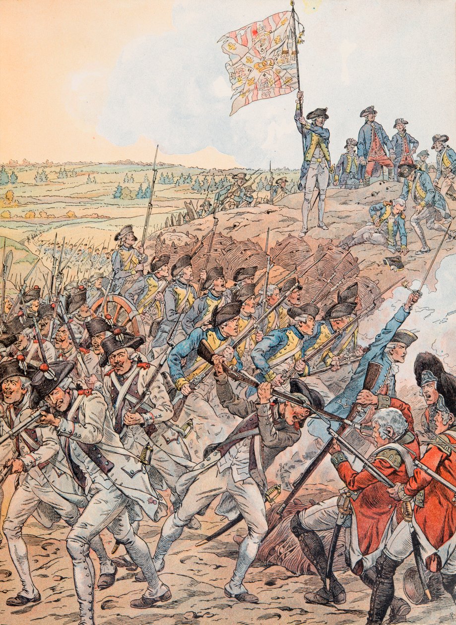 Jacques Marie Gaston Onfroy de Breville dit JOB (1858-1931) - Os franceses durante a Batalha de Yorktown em outubro de 1781 durante a Guerra da Independência, Coleção Privada de pseudonym for Onfray de Breville Jacques Job