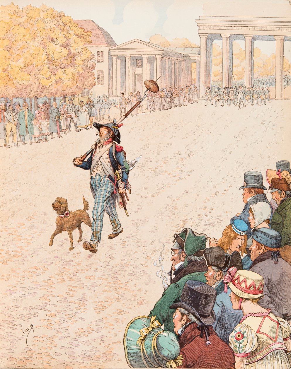 Jacques Marie Gaston Onfroy de Breville dit JOB (1858-1931) - A entrada em Berlim (as tropas de Napoleão entraram vitoriosas em Berlim em 1806), Coleção Privada de pseudonym for Onfray de Breville Jacques Job