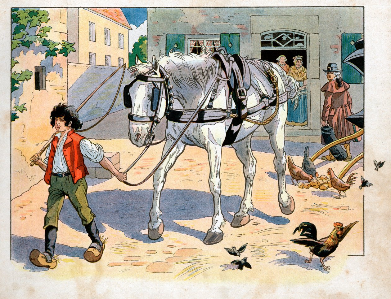 Joachim Murat (1767-1815) tem 12 anos de idade na pousada de seu pai. Gravura de Jacques Marie Gaston Onfray de Breville dit Job (1858-1931) de pseudonym for Onfray de Breville Jacques Job