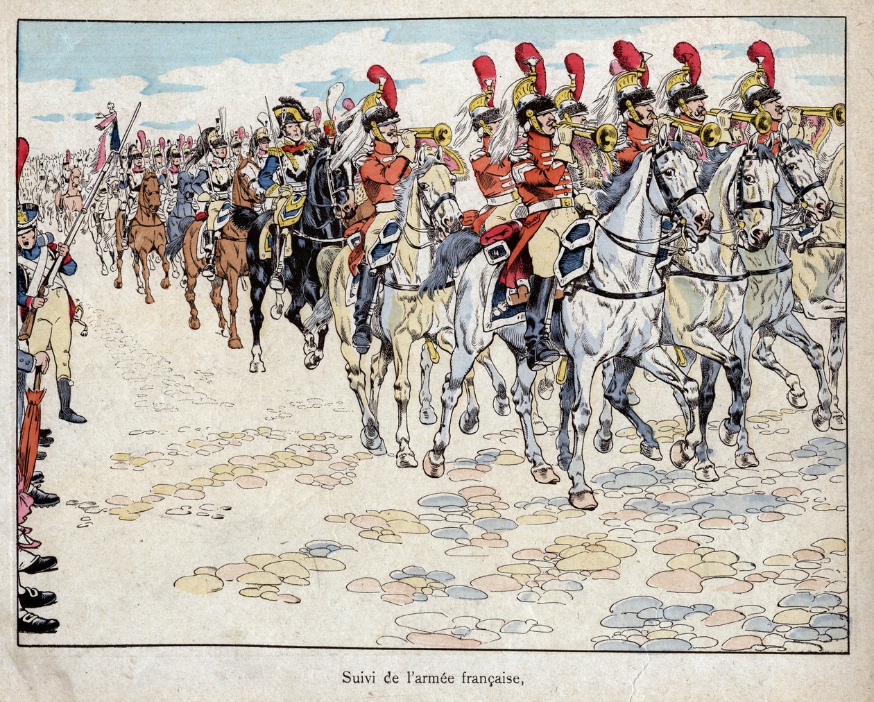 O exército francês entra em Berlim, 27 de Outubro de 1806 - litografia de Job (Jacques Onfroy de Breville) de "Le Grand Napoleon des Petites Enfants" 1893 de pseudonym for Onfray de Breville Jacques Job