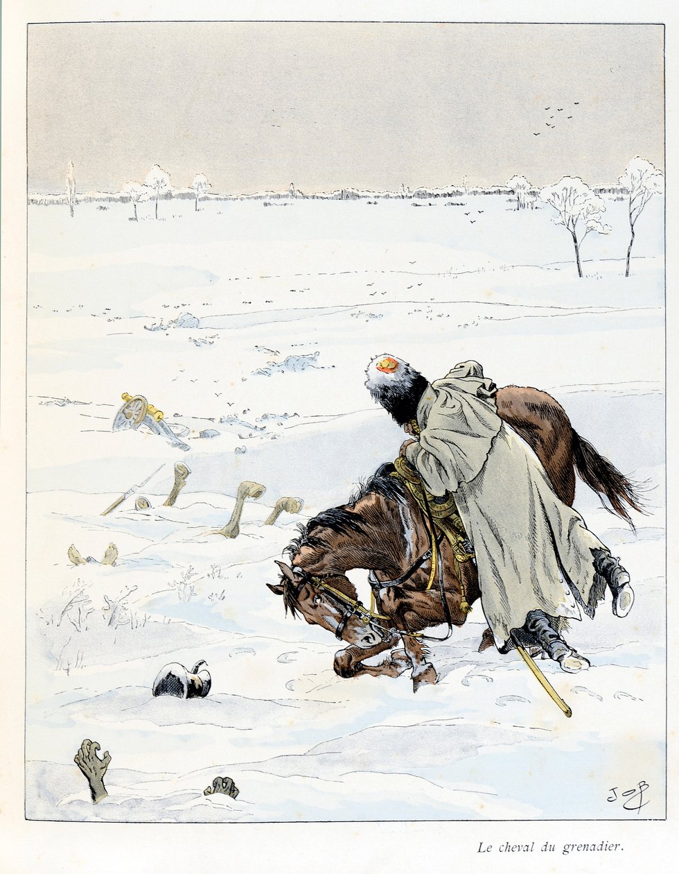 Ilustração do livro “À glória das feras” ”texto de A Fabre, desenhos de Jacques Marie Gaston Onfray de Breville disse JOB de pseudonym for Onfray de Breville Job