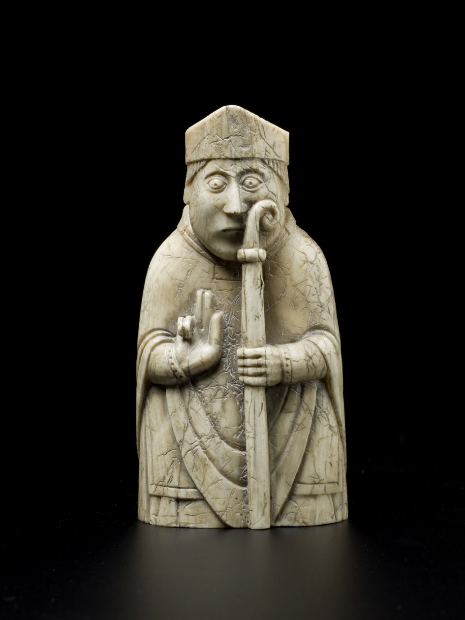 Peça de xadrez de Lewis - Bispo (marfim de morsa) de school Scandinavian