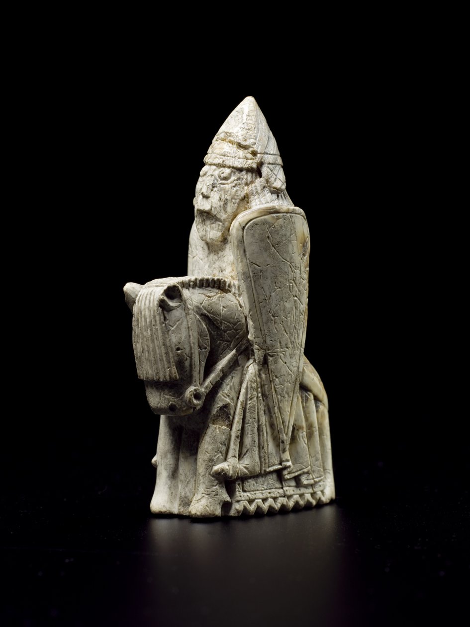 Peça de xadrez de Lewis - Cavaleiro (marfim de morsa) de school Scandinavian