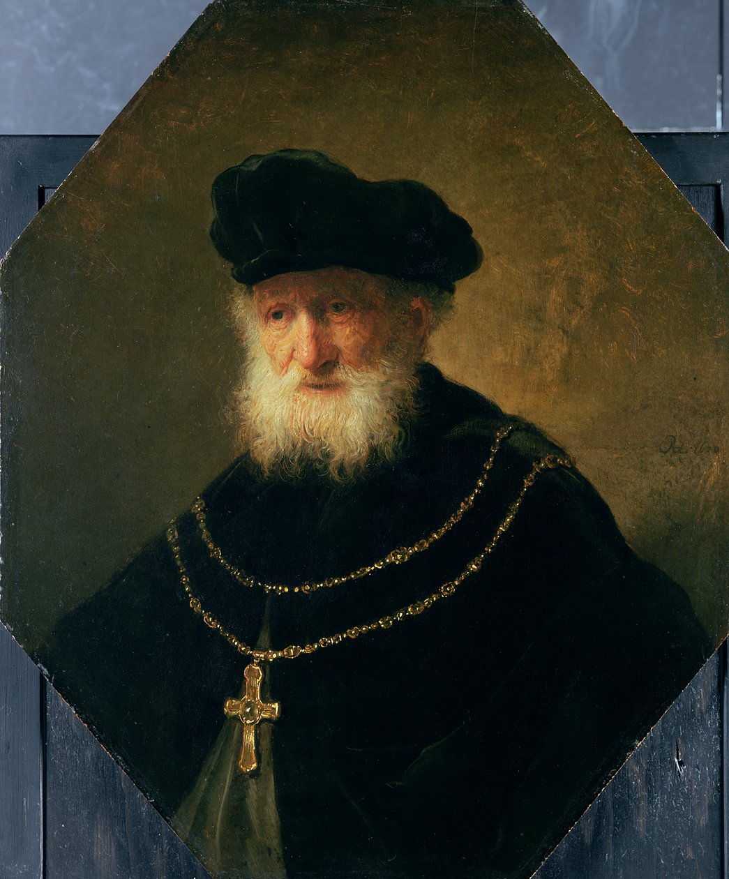 Cabeça de um homem velho usando uma cruz, 1630 de studio of Rembrandt Harmensz. van Rijn
