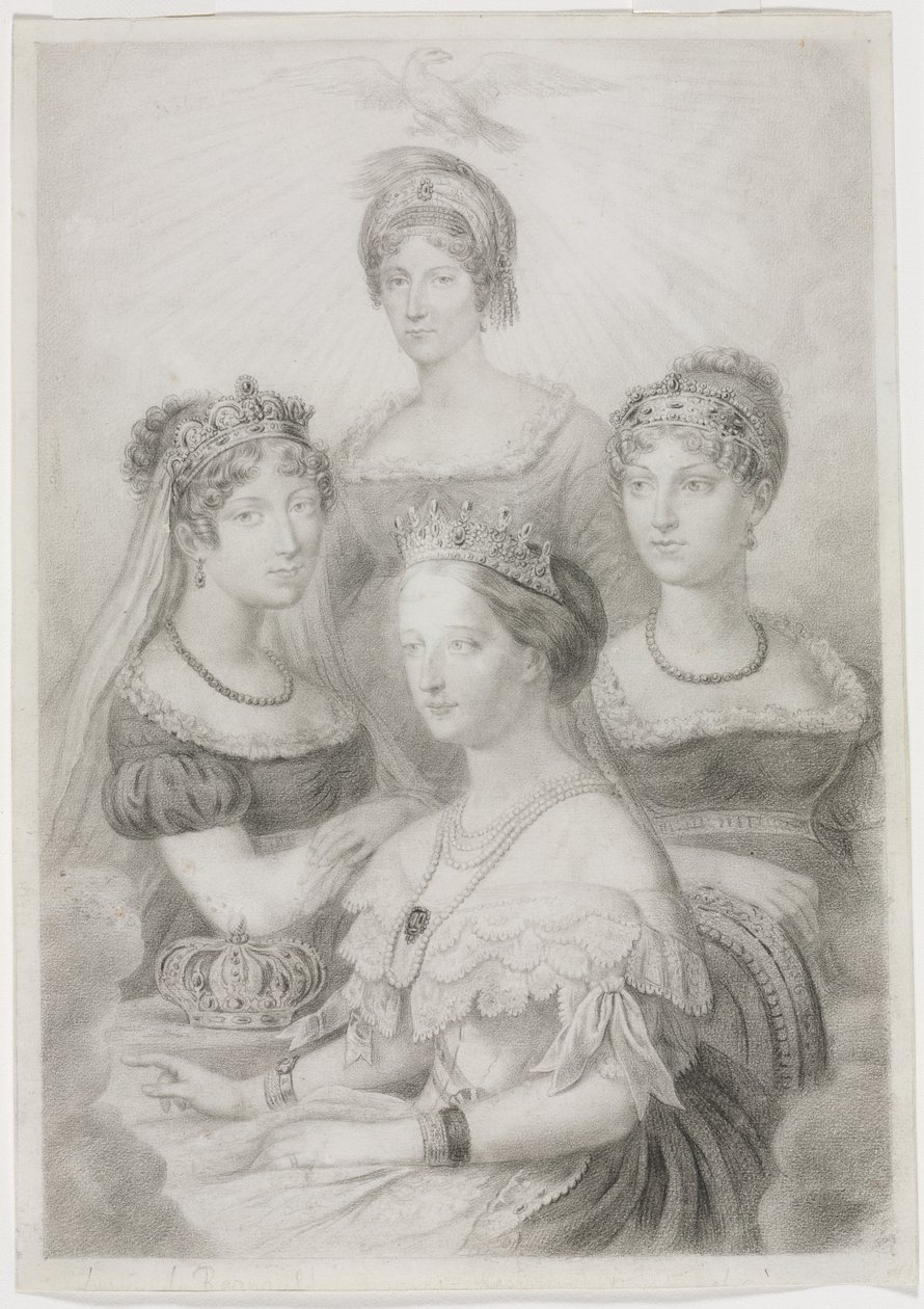 Mulheres Bonaparte de studio of A. W. A. Plâté Studio (Ceylonese)