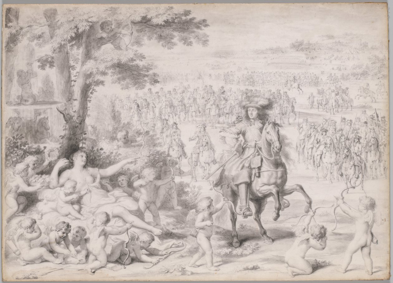 Luís XIV capturado por Vênus de studio of Charles Le Brun