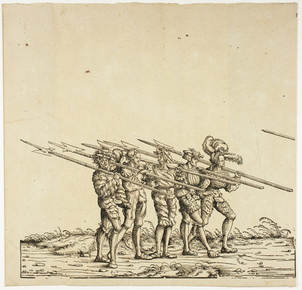 Alabardeiros, da Procissão Triunfal de Maximiliano de the Elder Hans Burgkmair