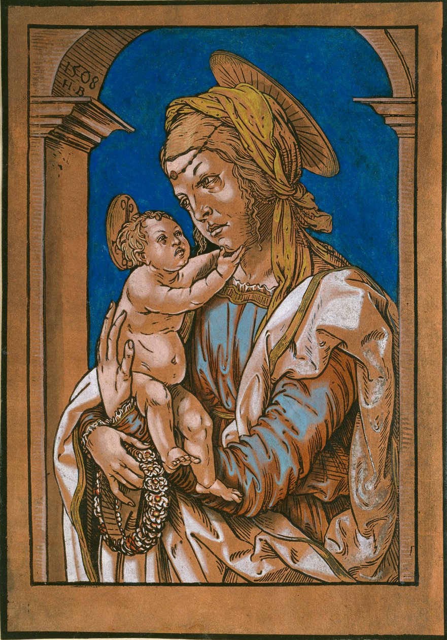 Madonna e criança sob um arco, 1508 de the Elder Hans Burgkmair