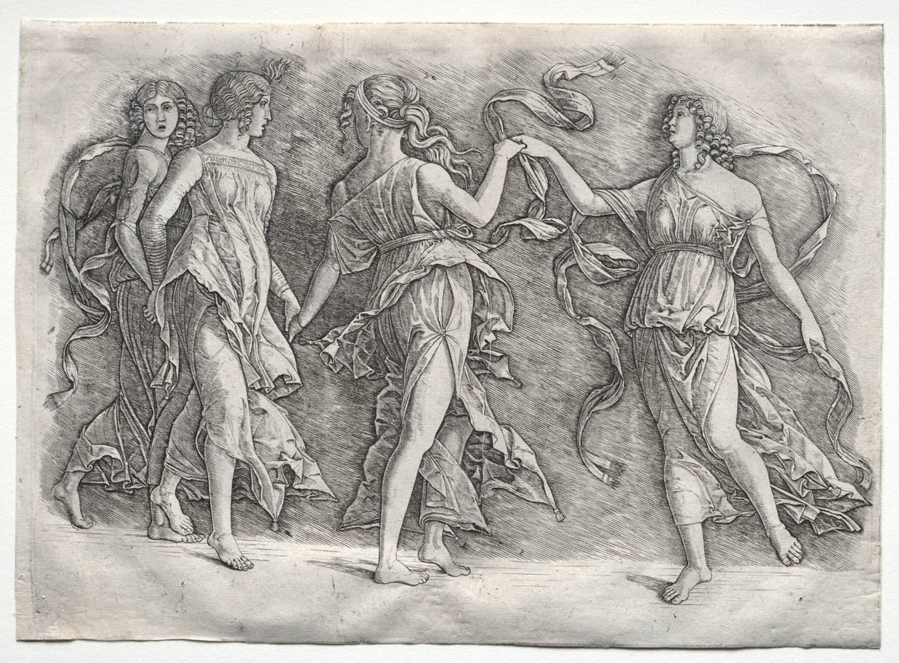 Quatro Musas Dançantes, c. 1497. de the so called Premier Engraver