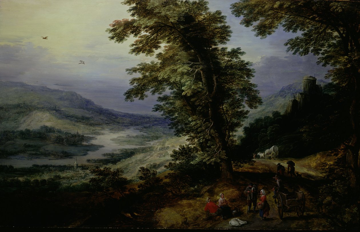 Mountain Road with Travelers, c. 161025. de the younger Joos de Momper