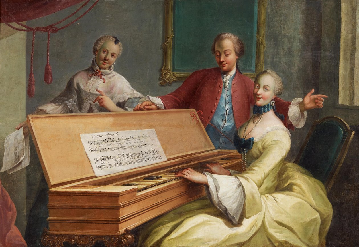 "Aria Allegretto". Linda senhora no cravo de Unknown