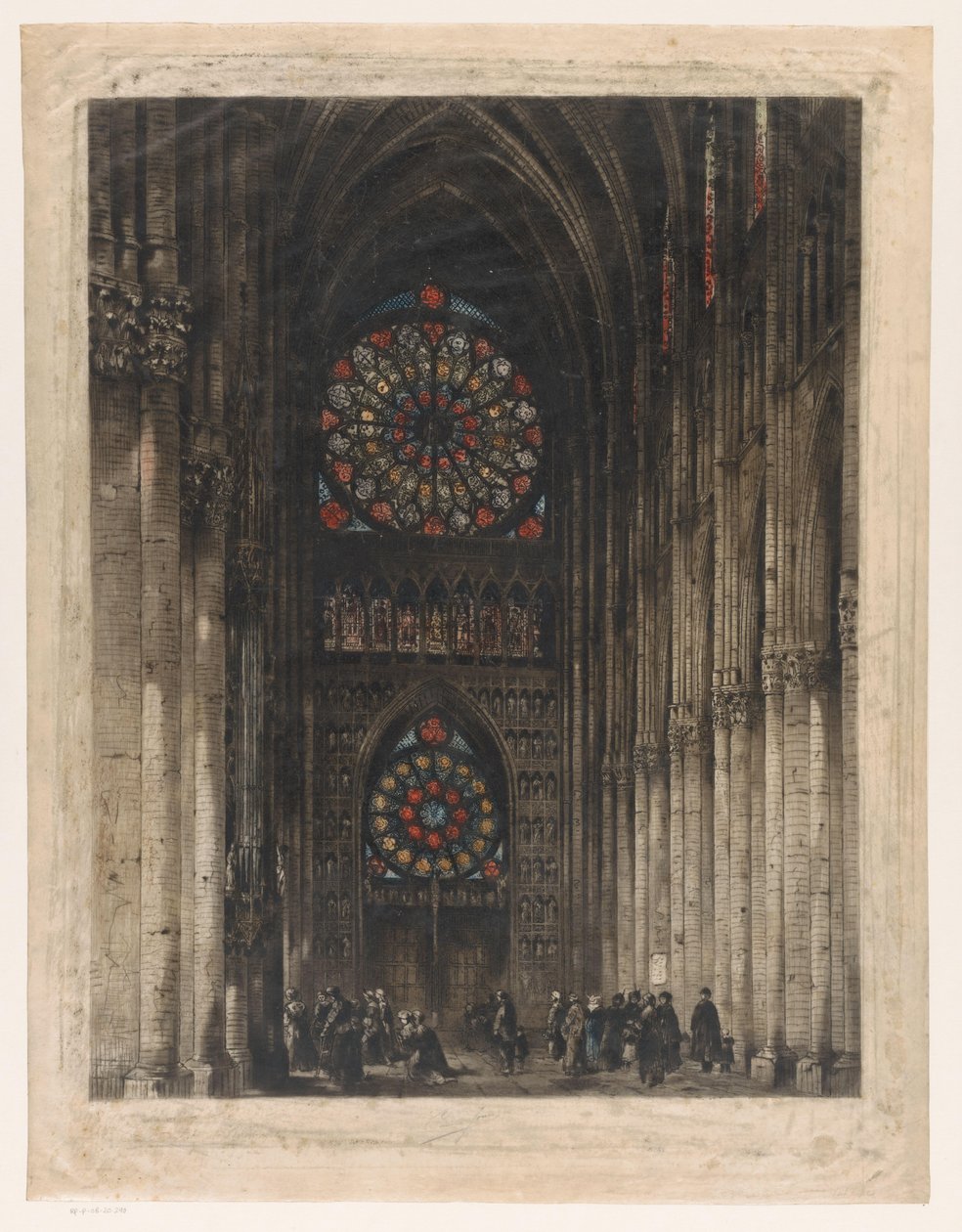 Vista das rosáceas da Catedral de Reims de unknown (signed by artist)