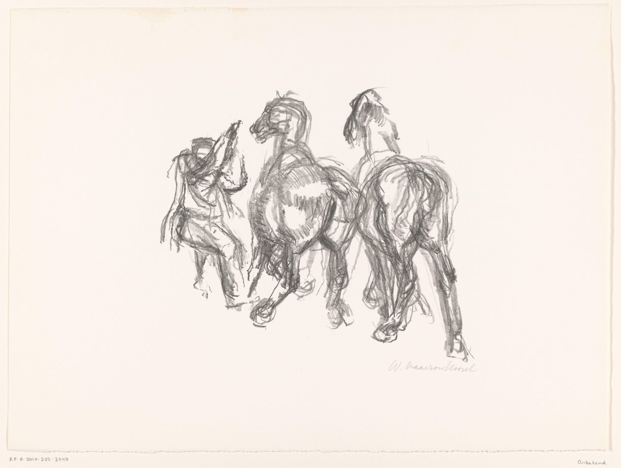 Homem e cavalos de unknown (signed by artist)