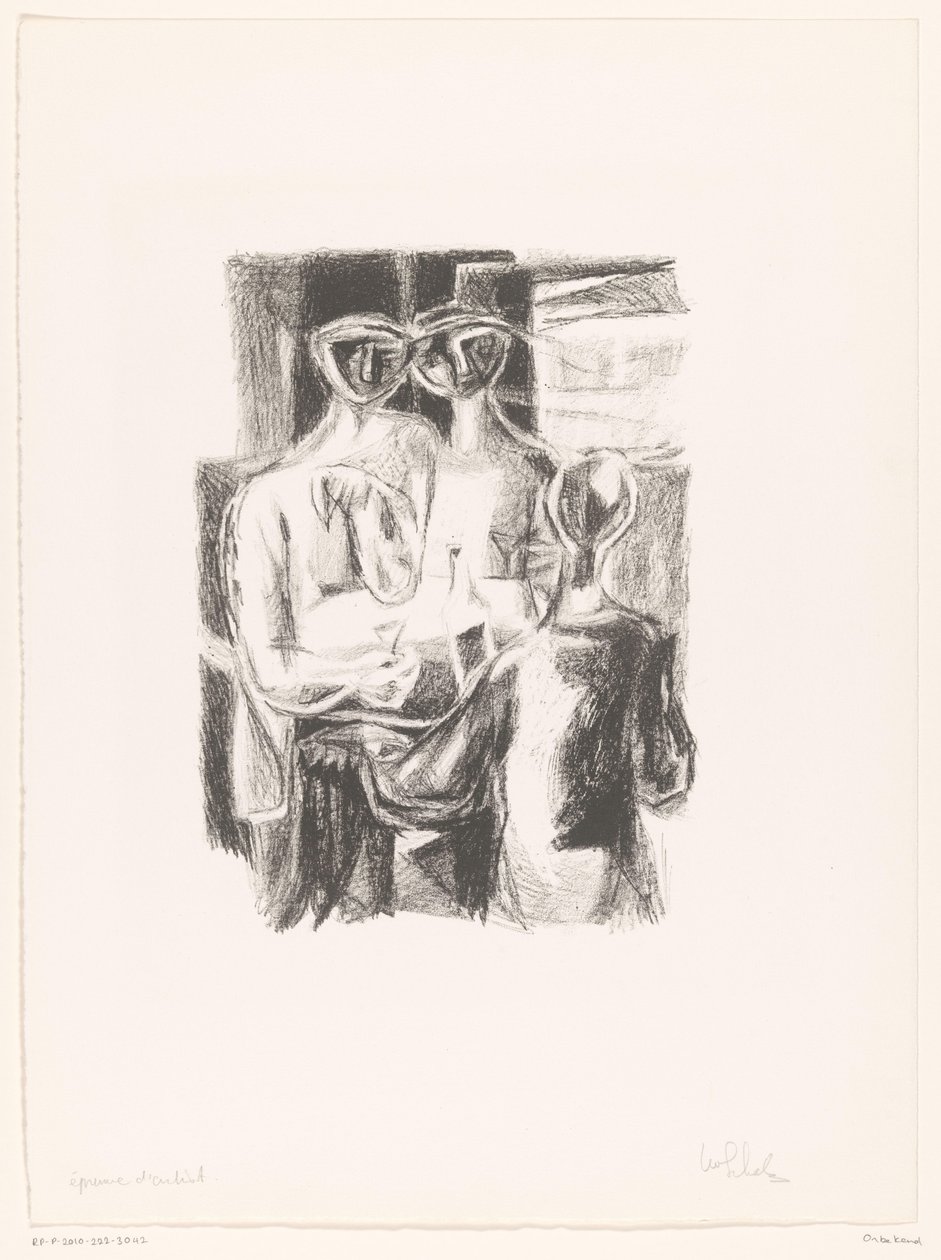 Casal à mesa de unknown (signed by artist)