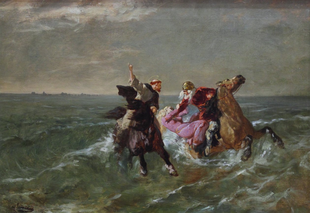 O passeio de Saint Guénolé e o rei Gradlon de Evariste Vital Luminais