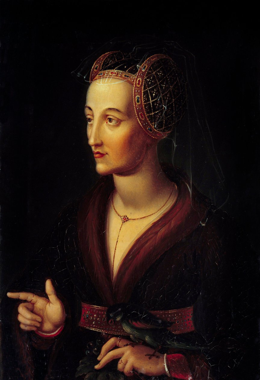 Retrato de Isabel de Portugal, Duquesa de Borgonha (1397-1472) Pintura de Vincent Nicolas Raverat (1801-1865) Século XIX Sol. 0,43x0,3m de vincent Nicolas Raverat