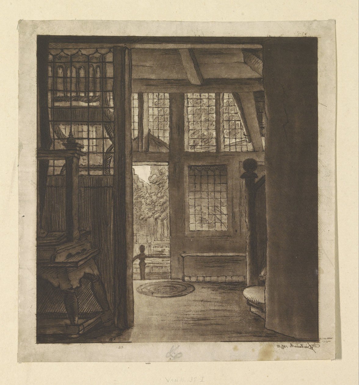 Interior da casa de Rembrandt de weduwe Dietrich