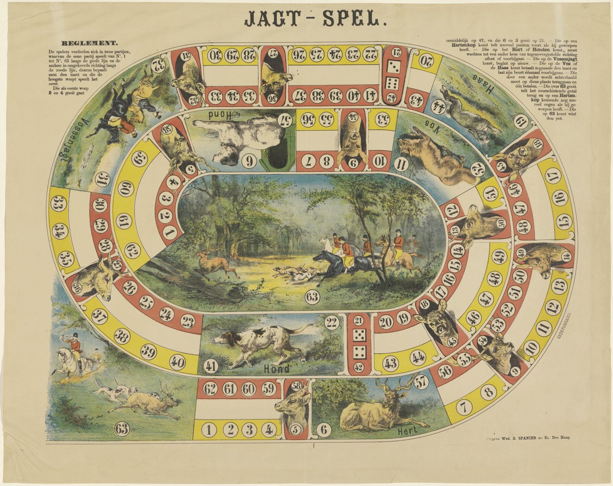 Jagt-Spel (título no objeto) de weduwe Elias Spanier and Zn