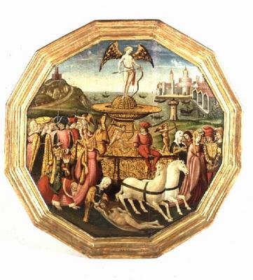 Birthtray: O Triunfo do Amor (tempera no painel) d de workshop of Apollonio di Giovanni