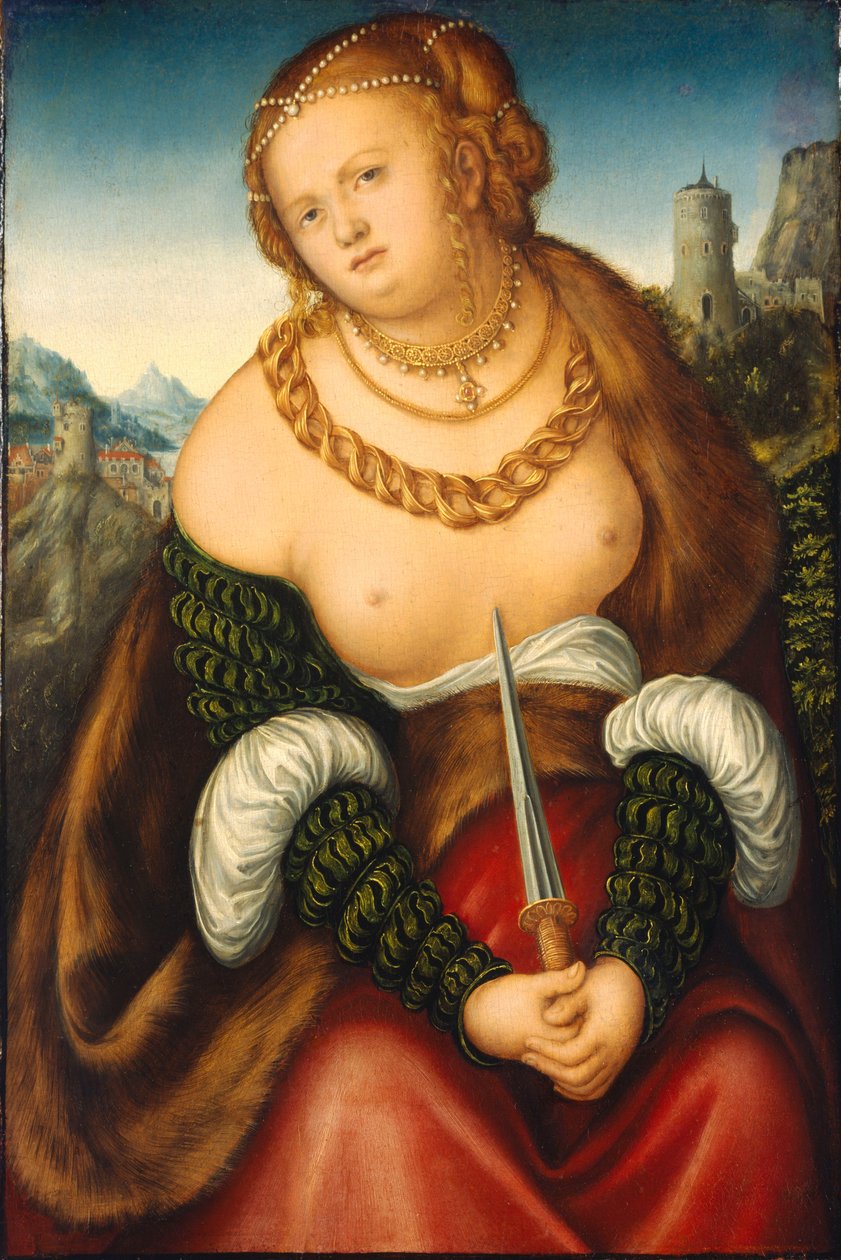 Lucretia - O Suicídio de Lucretia de workshop of Lucas Cranach the Elder