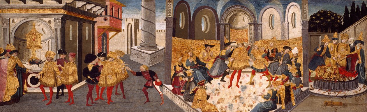 O Assassinato e Funeral de Júlio César de workshop of Apollonio di Giovanni