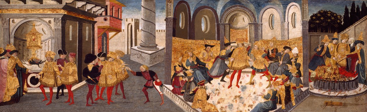 O Assassinato e Funeral de Júlio César, 145560 de workshop of Apollonio di Giovanni