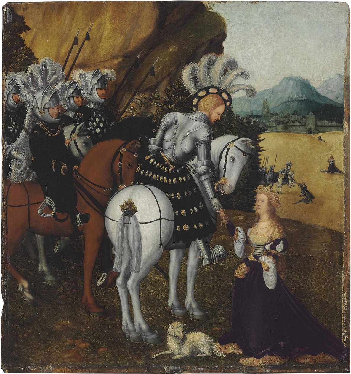 Imperador Maximiliano I como São Jorge de workshop of Lucas Cranach the Elder