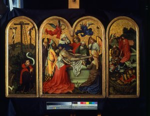 The Seilern Triptych - The Entombment, c.1425 (tinta, folha de ouro no painel)