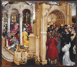 O Casamento da Virgem (óleo sobre madeira de Master of Flémalle