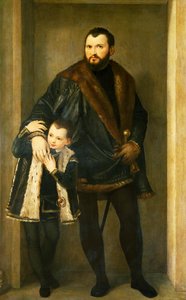 Giuseppe Da Porto com o seu filho Adriano por Paolo Caliari conhecido como Veronese (1528-1588), óleo sobre tela