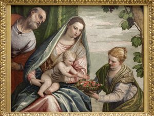 Sagrada Família com Santa Doroteia, Pintura a óleo sobre tela de Paolo Caliari dit Veronese (1528-1588). Fotografia, KIM Youngtae, Bordeaux, Musee des beaux arts de Bordeaux. de Veronese