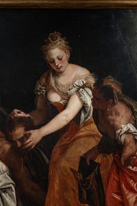 Judith com a cabeça de Holofernes, detalhe