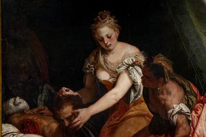 Judith com a cabeça de Holofernes, detalhe