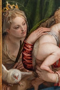 Madonna e o Menino Jesus entre S. Catarina de Alessandria e Pedro, detalhe