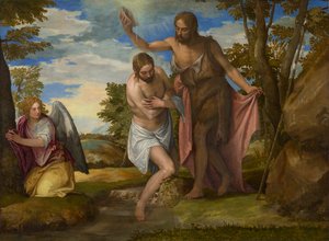 O Batismo de Cristo, c.1550-1560 (óleo sobre tela) de Veronese