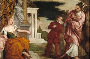 Jeune homme entre le Vice et la Vertu - Jovem Entre a Virtude e o Vício - Veronese, Paolo (1528-1588) - ca 1581 - Óleo sobre tela - 102x153 - Museo del Prado, Madrid de Veronese
