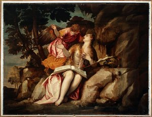 Representação de Maria Madalena com um Anjo (Pintura de Veronese