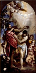 O batismo de Cristo. Pintura de Paolo Caliari dit Paolo Veronese (1528-1588) de Veronese