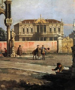Pormenor de uma Casa de Câmara e de uma praça pública (óleo sobre tela) de Canaletto