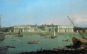 Greenwich Hospital, visto da margem norte do Tamisa, c.1752 (óleo sobre tela)